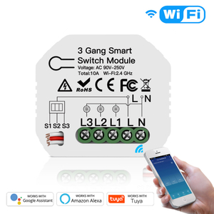 3路WiFi灯开关模块迷你隐藏式